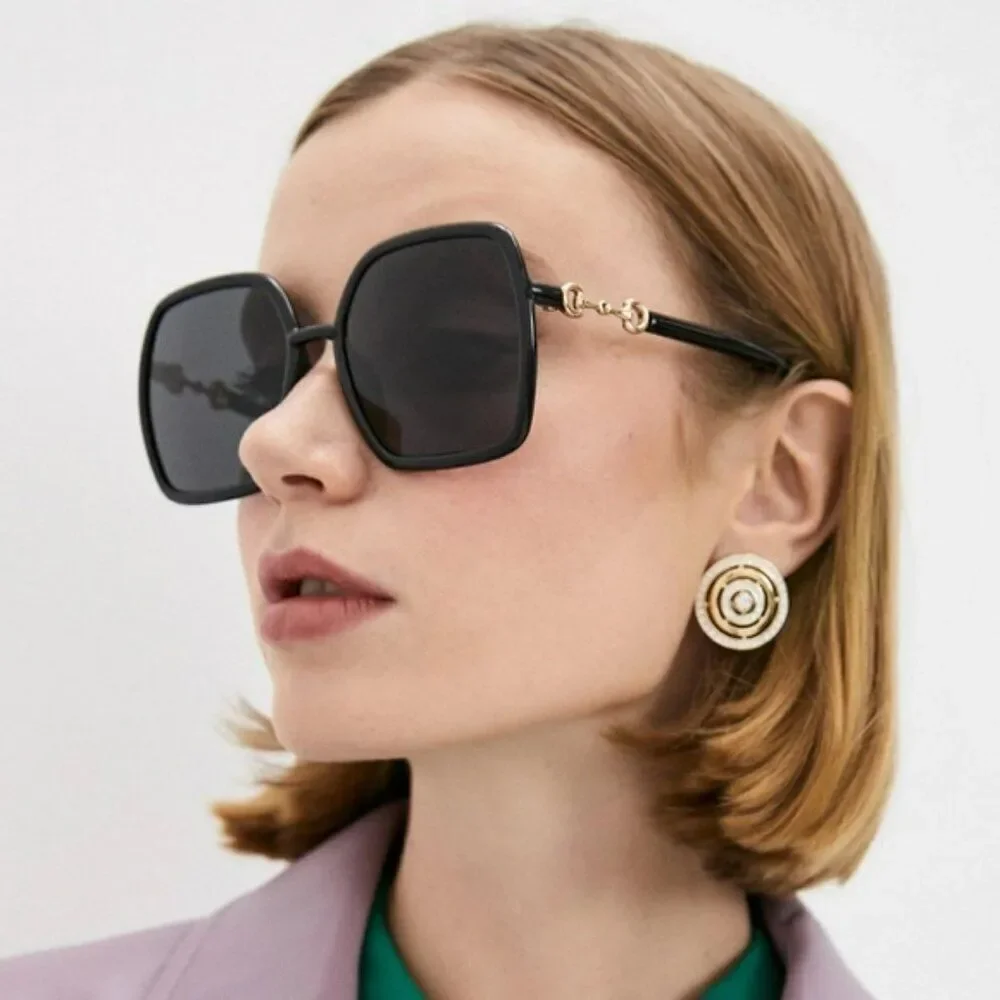 SALE! NEW Gucci GG0890S 001 Black Grey Square Oversized Women Sunglasses - Picture 4 of 11